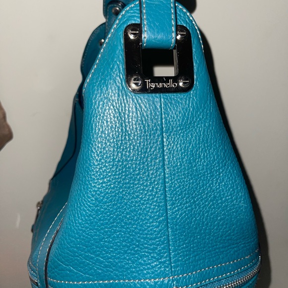 Tignanello Blue Leather Hobo Bag. EUC - Picture 2 of 5